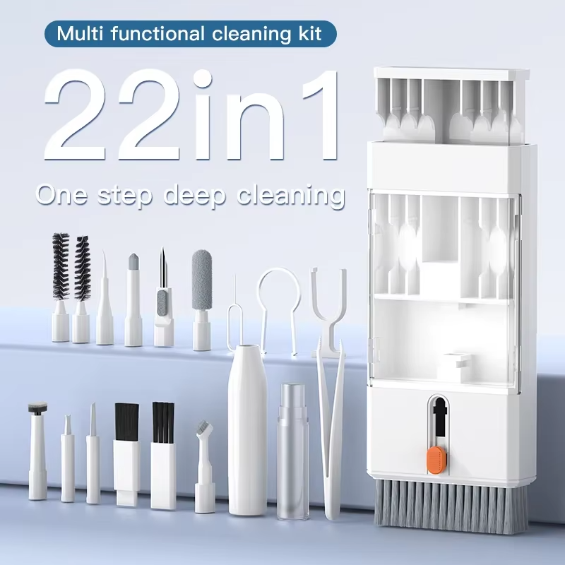 Screen Cleaning Kit - 22-in-1 電話キーボードクリーニングキット ラップトップクリーナー コンピュータスクリーンクリーニングブラシツール、多機能 PC 電子クリーナーキット