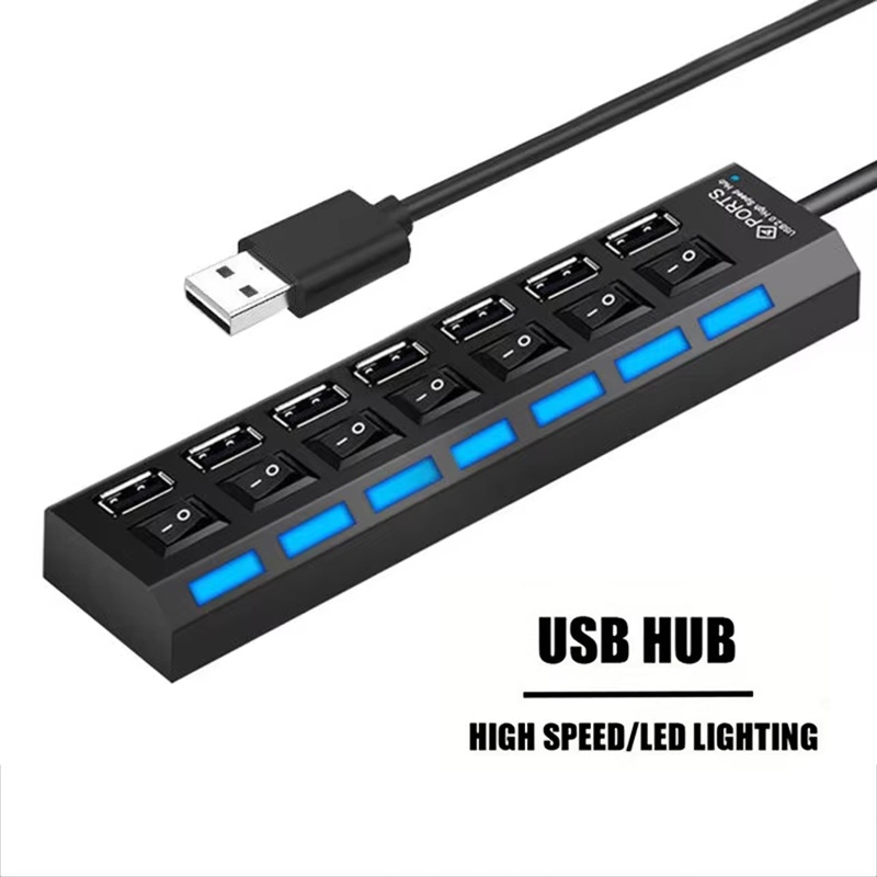 Laptop Accessories Computer - 7 ポート USB 2.0 ハブスプリッターラップトップコンピュータアクセサリー用マルチポート高速データ転送オフィスホームワークステーション用品