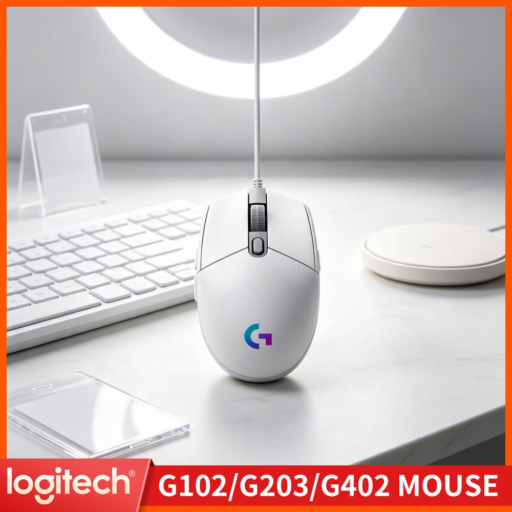 Logitech Mouse G203 - ロジクール G203 有線ゲーミングマウス 人間工学に基づいたハンドサポート RGBバックライト 耐摩耗性フット