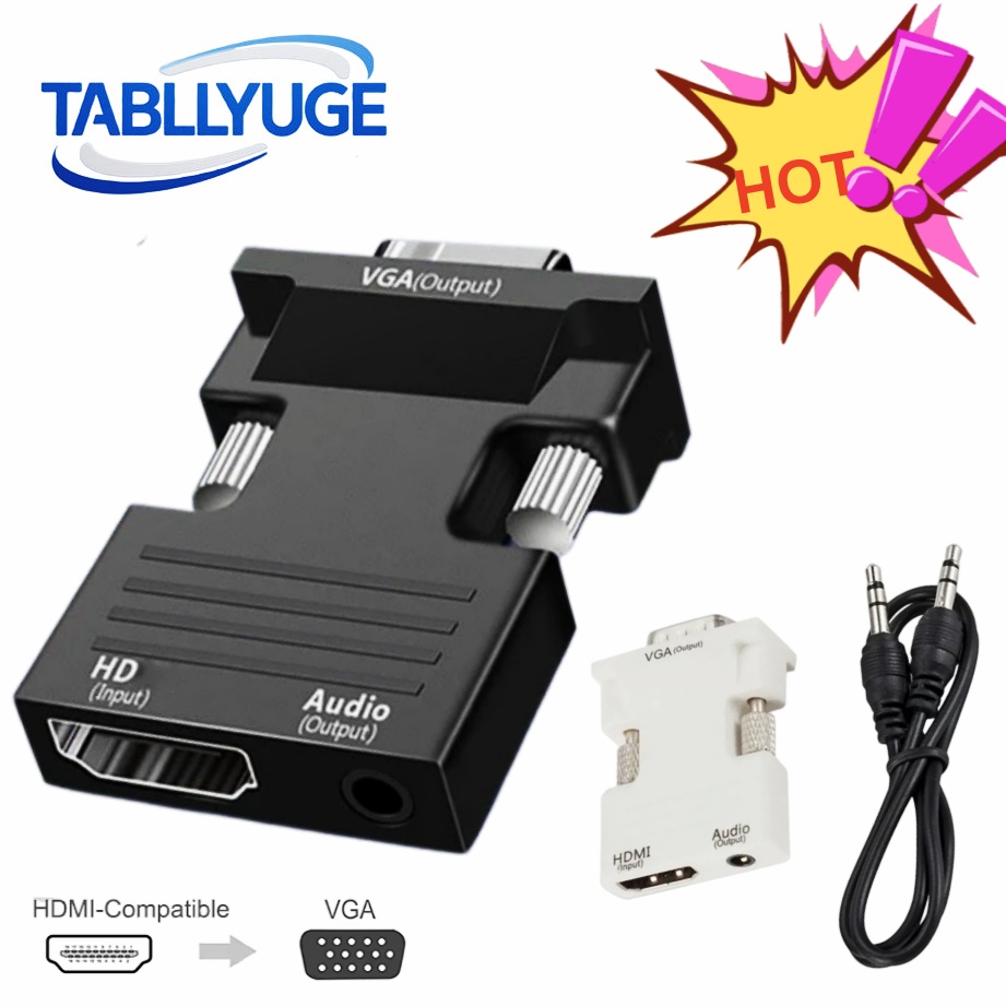 Hdmi Vga Adapter - HDMI 対応 VGA アダプター 1080P 3.5mm