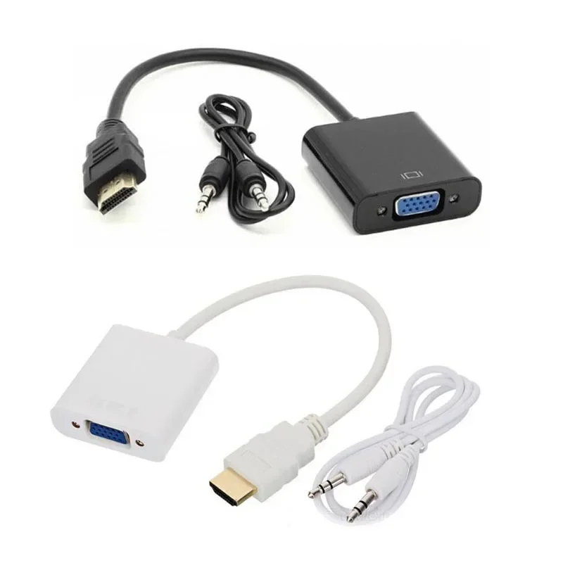 Laptop Accessories Display - HDMI - VGA変換アダプターケーブル（オス-メス）、3.5mmオーディオ出力付き、PS3、Xbox360、PC、ラップトップ、HDTV 1080Pディスプレイ用（1個）