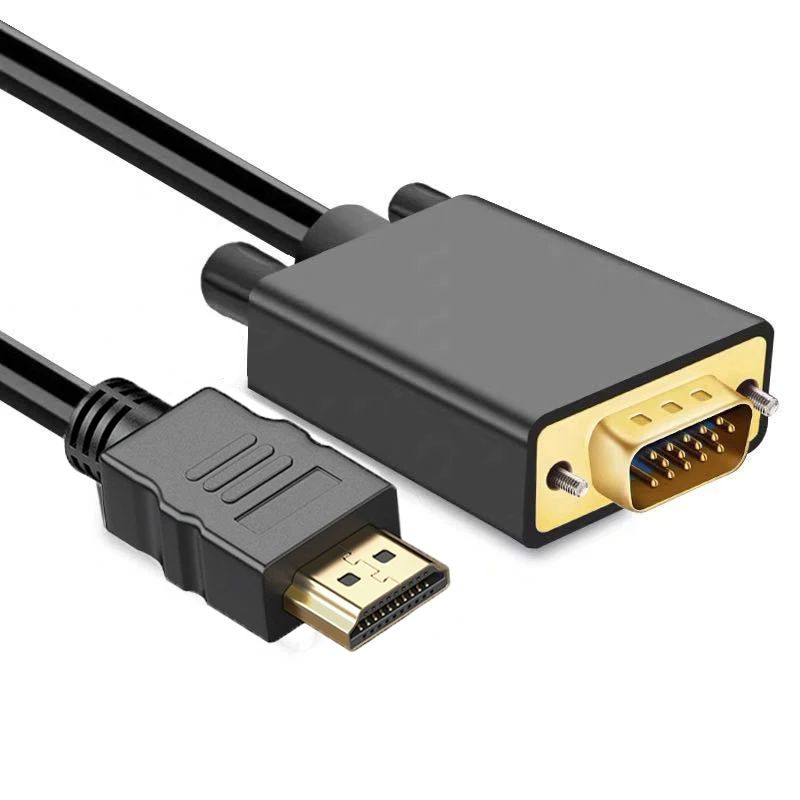 Hdmi Vga Adapter - HDMI互換オス-VGAオスアダプターケーブル,ビデオコンバーター,1.8m,1080p,ラップトップ,デスクトップ,PC,モニター,プロジェクター,テレビ,大画面