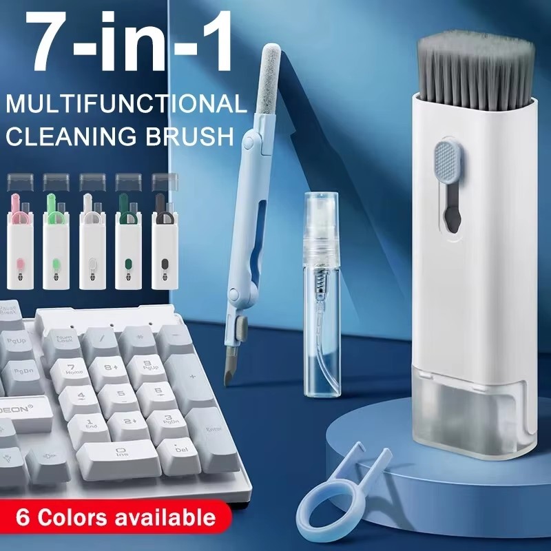 Screen Cleaning Kit - 7 in 1 コンピューターキーボードクリーナーブラシキット、イヤホンクリーニングペン、ヘッドセットキーボードクリーニングツール、キーキャッププーラーキット