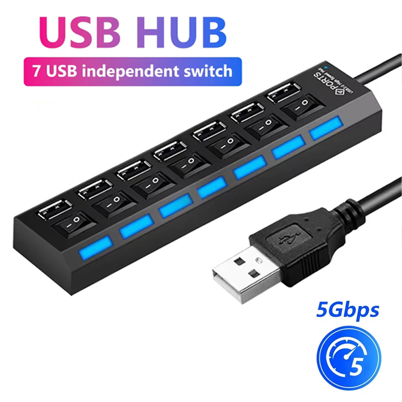 Laptop Accessories Computer - 7 ポート USB 2.0 ハブスプリッターラップトップコンピュータアクセサリー用 LED