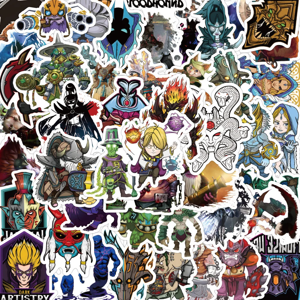 Laptop Accessories Cool - Dota2ゲーム-子供向けの漫画ステッカー,自転車,スーツケース,クール,ラップトップ,落書き,スケートボード,10個,50個
