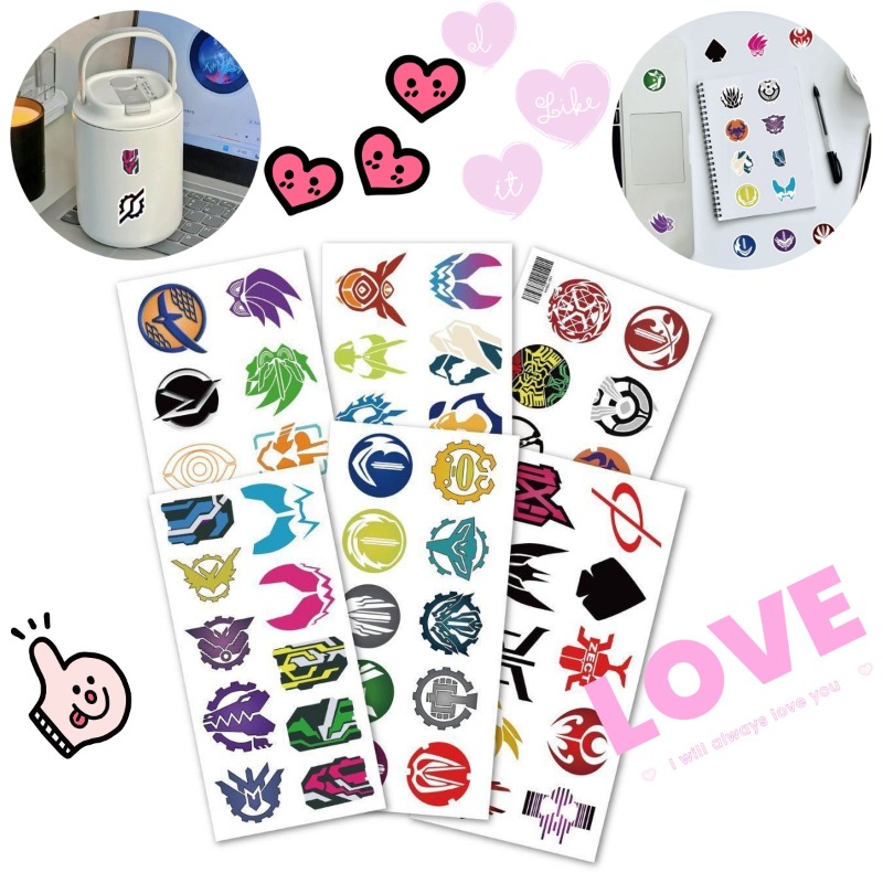 Laptop Accessories Logo - 60 枚の仮面ライダーロゴステッカークリエイティブデカール防水ラップトップ電話荷物ノートブックスクラップブック装飾用