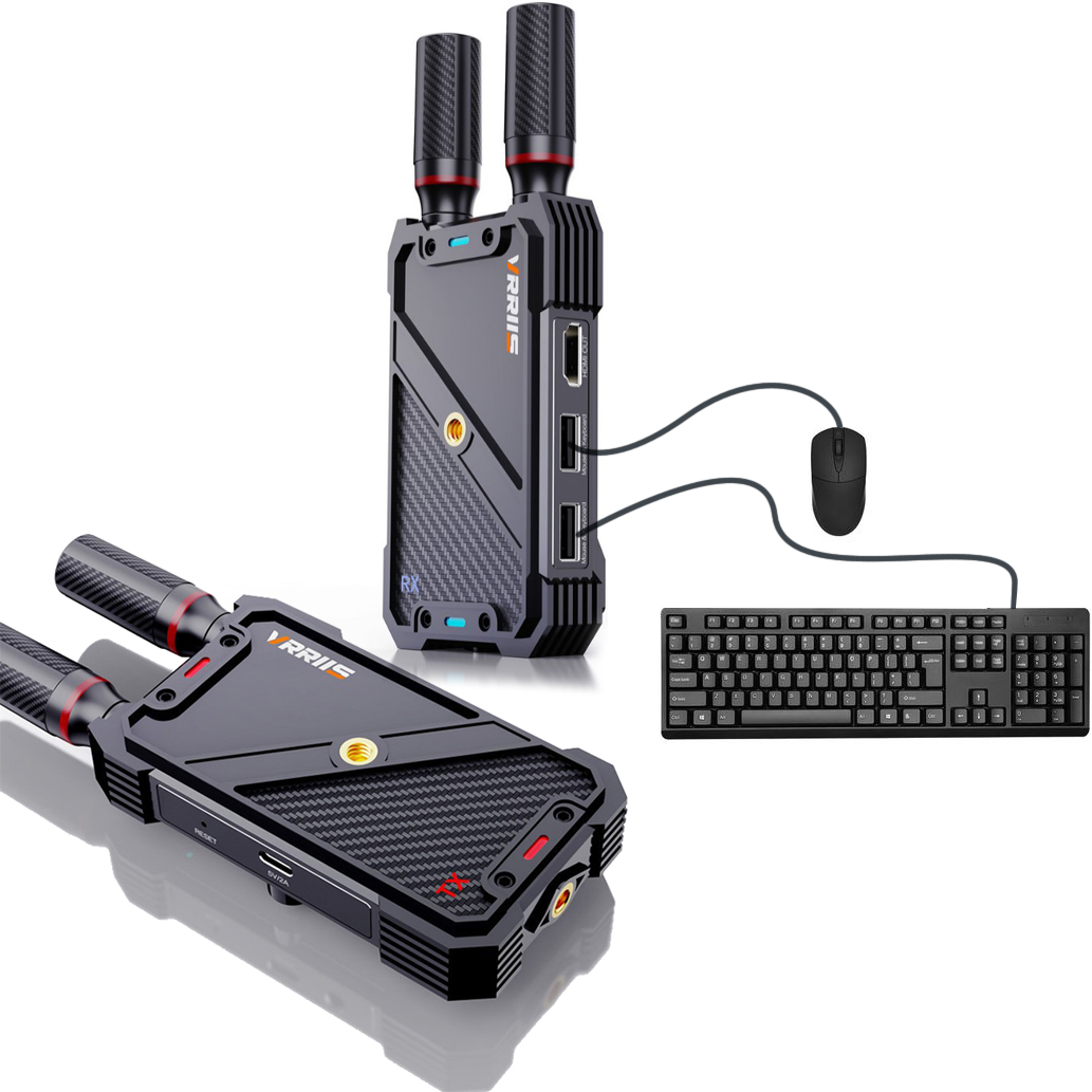 Laptop Accessories Computer - VRRIIS WL082K 400m ワイヤレスHDMI KVMエクステンダー ビデオ送信機と受信機
