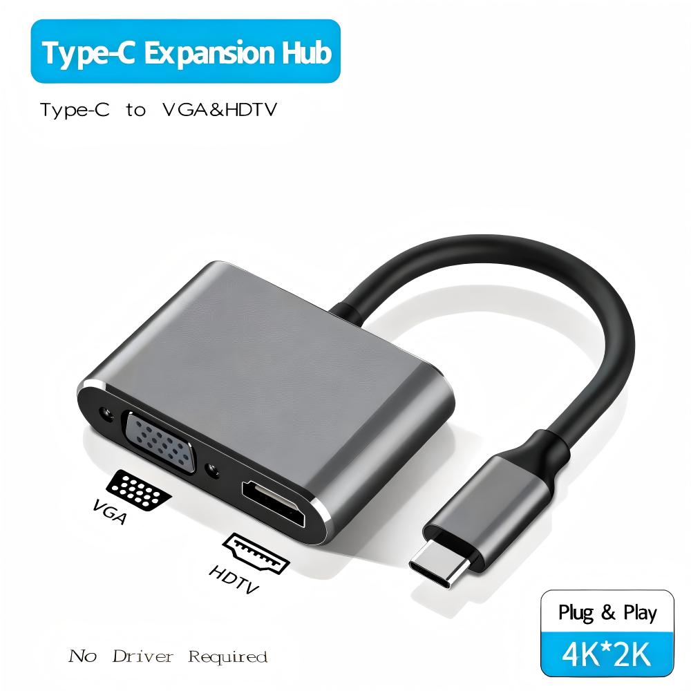 USB 3.0/TYPE-C to HDMI VGAアダプタ - Hdmi Vga Adapter のレビューと価格