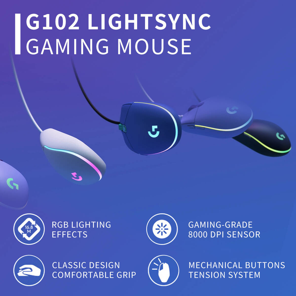 G102 純正ロジクール G203 プロディジー マウス、R - Logitech Mouse G203 のレビューと価格