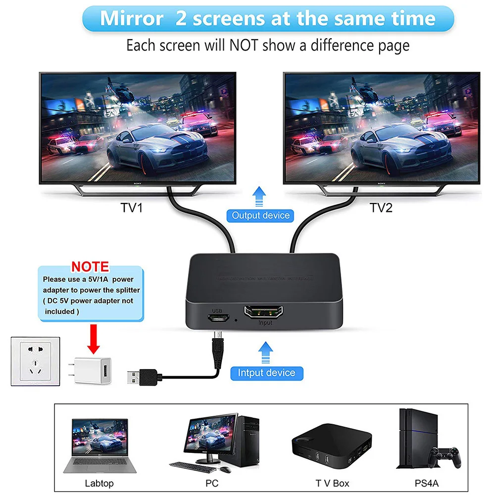 1-in-2-Out 4K スイッチ ビデオ HDMI 対応 - Laptop Accessories Display のレビューと価格