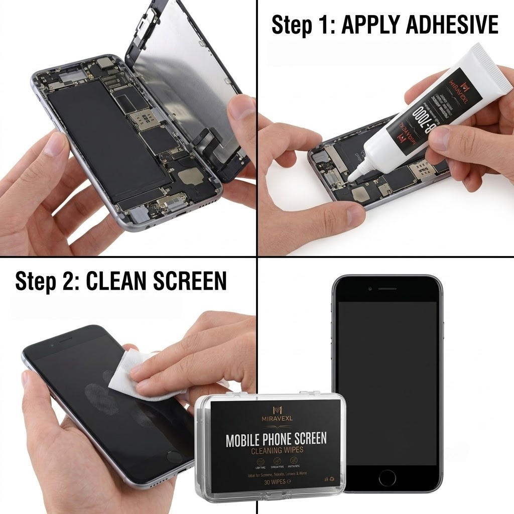 携帯電話画面分解修理キット 15ml 25ml B-7000 - Screen Cleaning Kit のレビューと価格