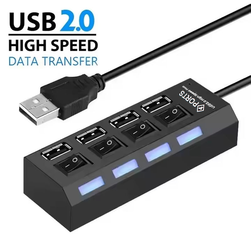 4ポートUSB 2.0ハブ拡張スプリッター、独立したLEDス - Laptop Accessories Computer のレビューと価格