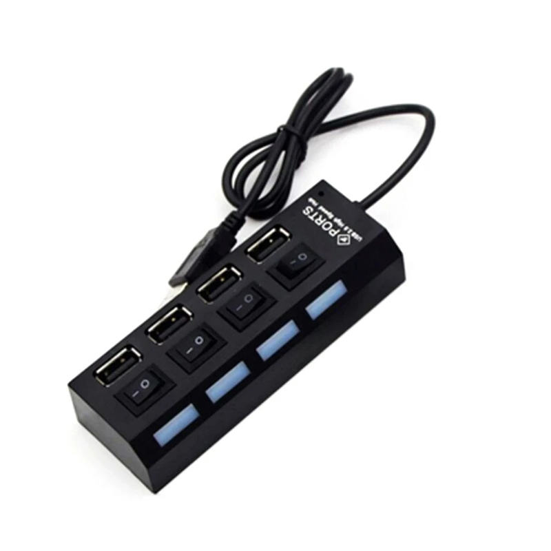 4ポートUSB 2.0ハブ拡張スプリッター、独立したLEDス - Laptop Accessories Computer のレビューと価格
