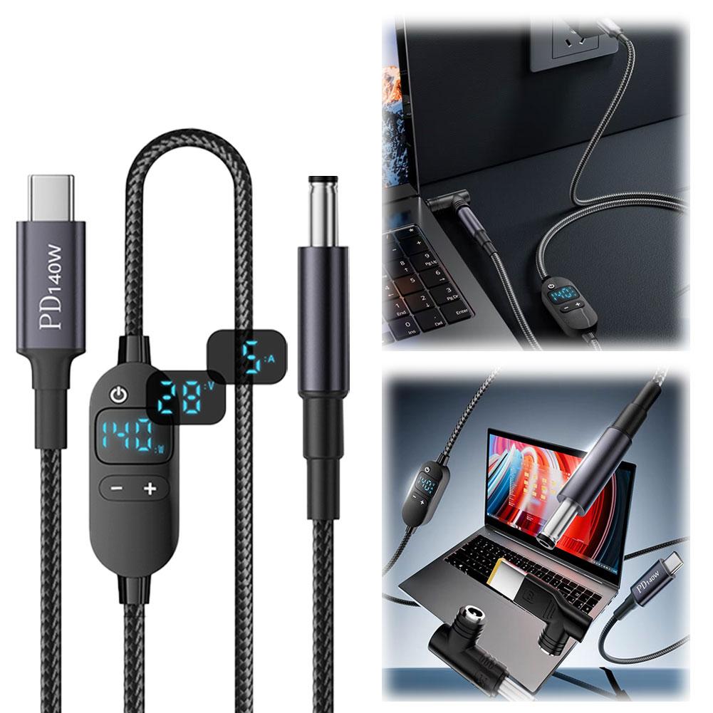 140W PD3.1 USB-C - DC 充電ケーブル、デ - Laptop Accessories Display のレビューと価格