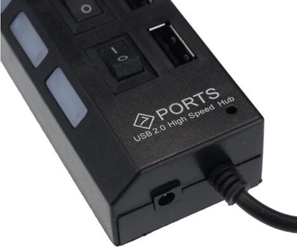 7 ポート USB 2.0 ハブスプリッターラップトップコン - Laptop Accessories Computer のレビューと価格