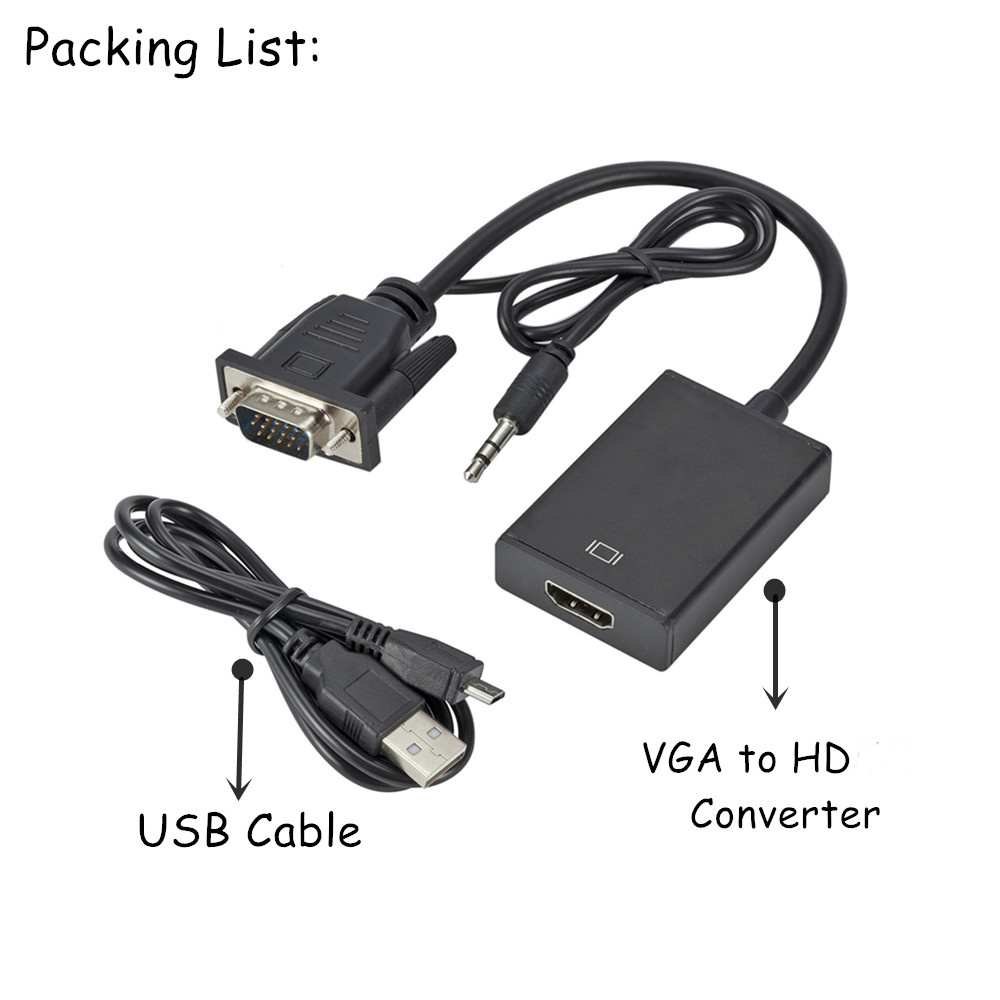 1080P HD VGA TO HD 3.5mm オーディオ - Hdmi Vga Adapter のレビューと価格