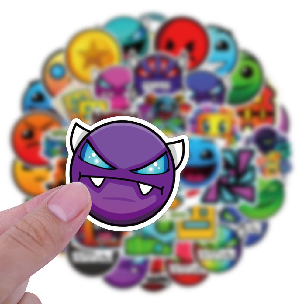 10/30/50 個ジオメトリダッシュ漫画ゲームステッカーク - Laptop Accessories Cool のレビューと価格