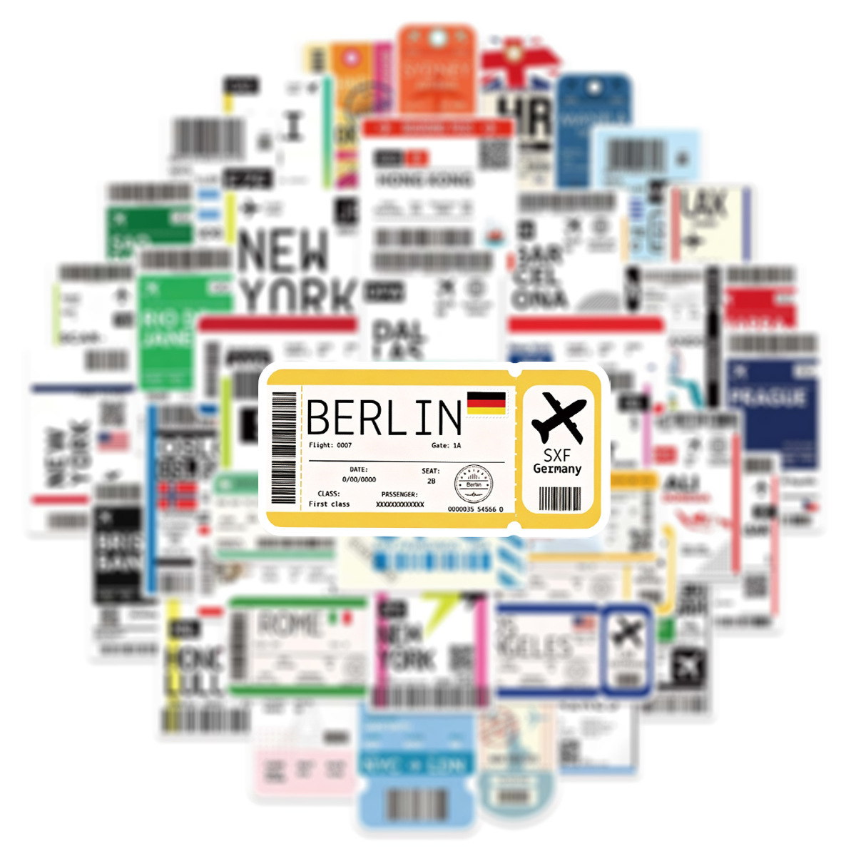 50 個航空券搭乗券ステッカー落書き DIY 旅行荷物スーツ - Laptop Accessories Cool のレビューと価格