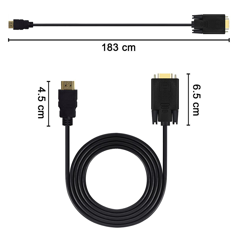 HDMI互換オス-VGAオスアダプターケーブル,ビデオコンバ - Hdmi Vga Adapter のレビューと価格