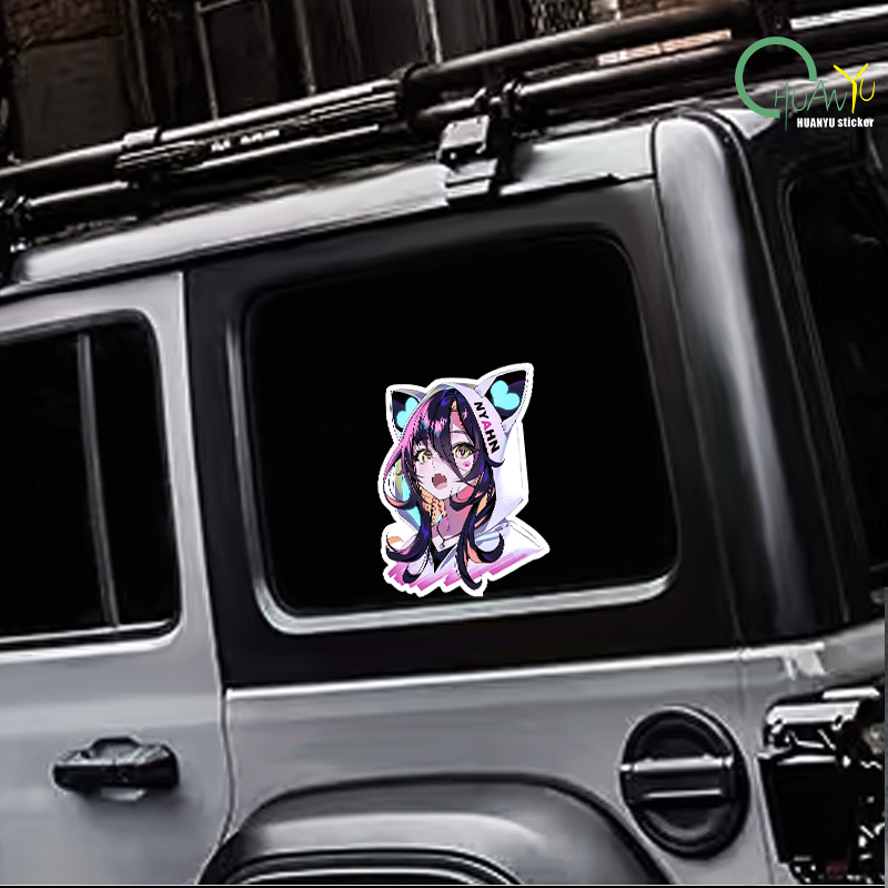 未来スタイルかわいいアニメガールヘッドウォールステッカークー - Laptop Accessories Cool のレビューと価格