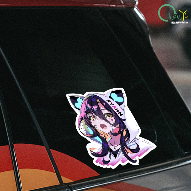 未来スタイルかわいいアニメガールヘッドウォールステッカークー - Laptop Accessories Cool のレビューと価格