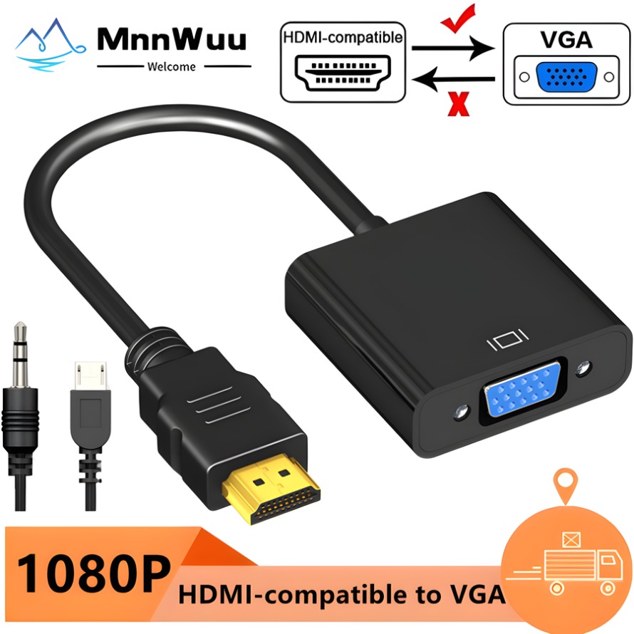1080P HDMI - VGA変換アダプター (3.5mm - Hdmi Vga Adapter のレビューと価格