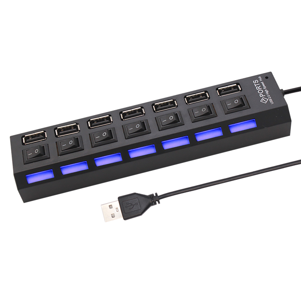 7 ポート USB 2.0 ハブスプリッターラップトップコン - Laptop Accessories Computer のレビューと価格