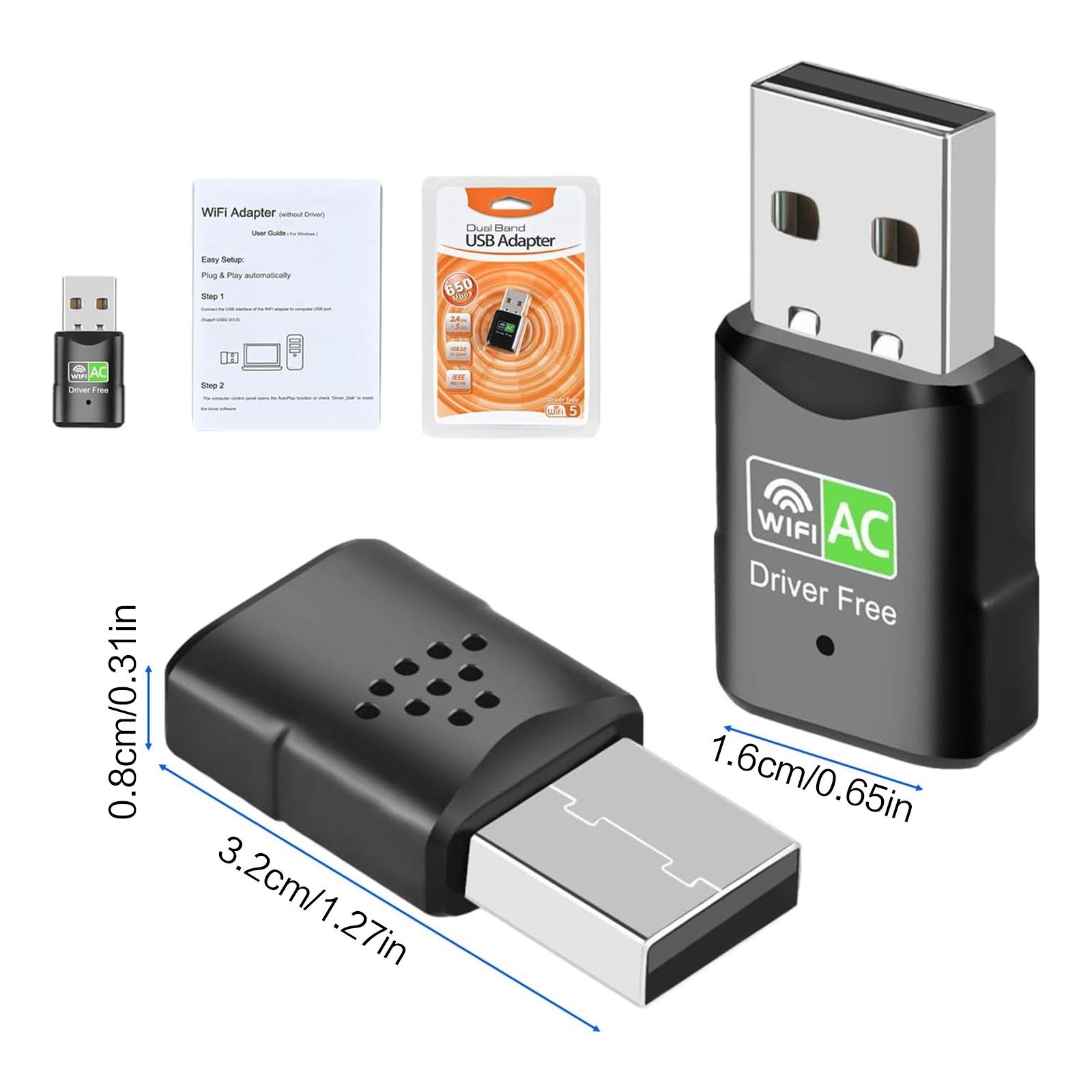 AC600 USB WiFi アダプター、デュアルバンド 2 - Laptop Accessories Computer のレビューと価格