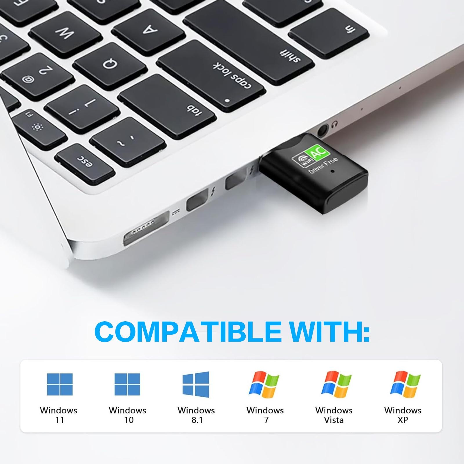 AC600 USB WiFi アダプター、デュアルバンド 2 - Laptop Accessories Computer のレビューと価格